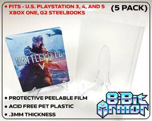 5 Box Protectors for PS3 / PS4 / PS5 / Xbox One / G2 Steelbook Clear Case NEW